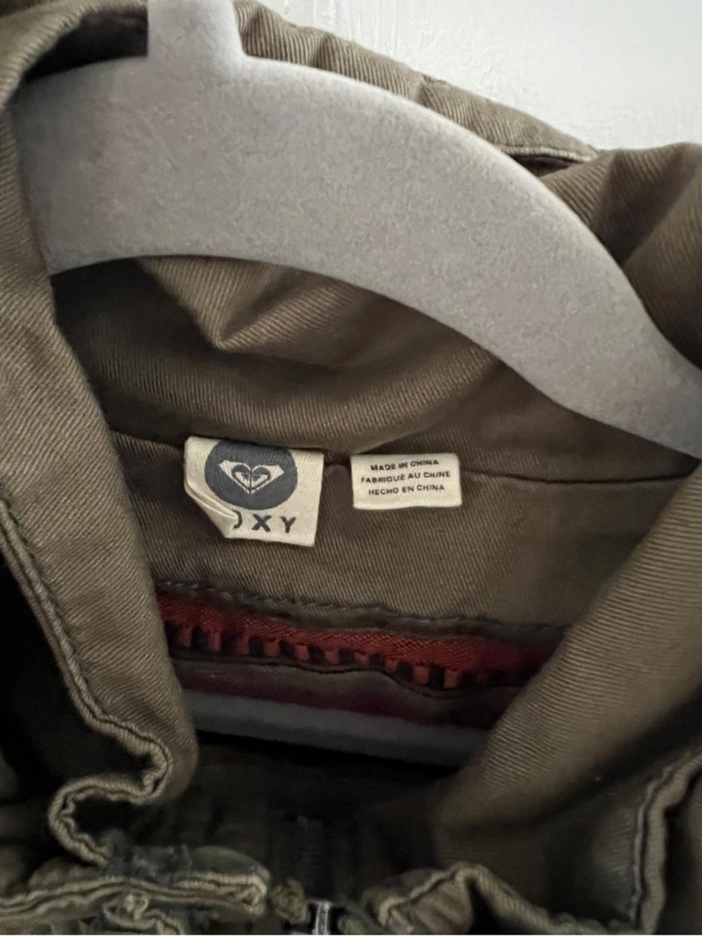 Roxy Olive Utility Jacket with Rust Accent